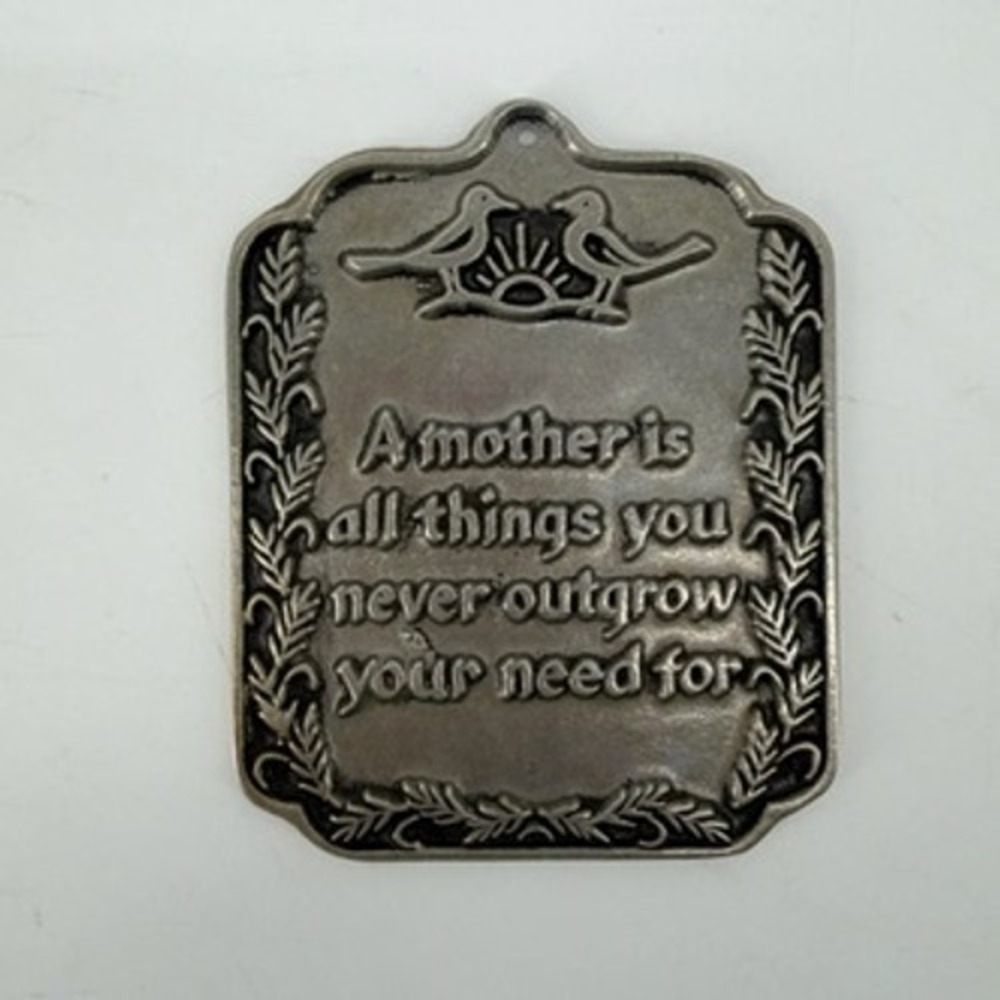 Carson Pewter Motherhood Wall Plaque Vintage Birds Wheat Freeport PA 96089